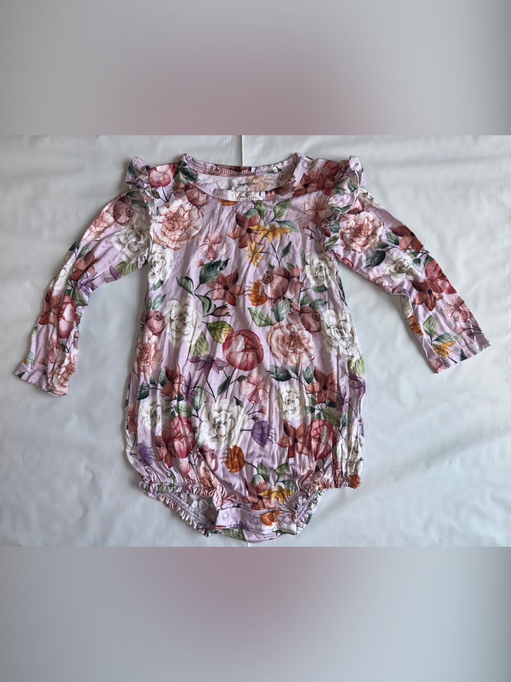 Posh Peanut Pink Floral Long-Sleeve Bodysuit Top